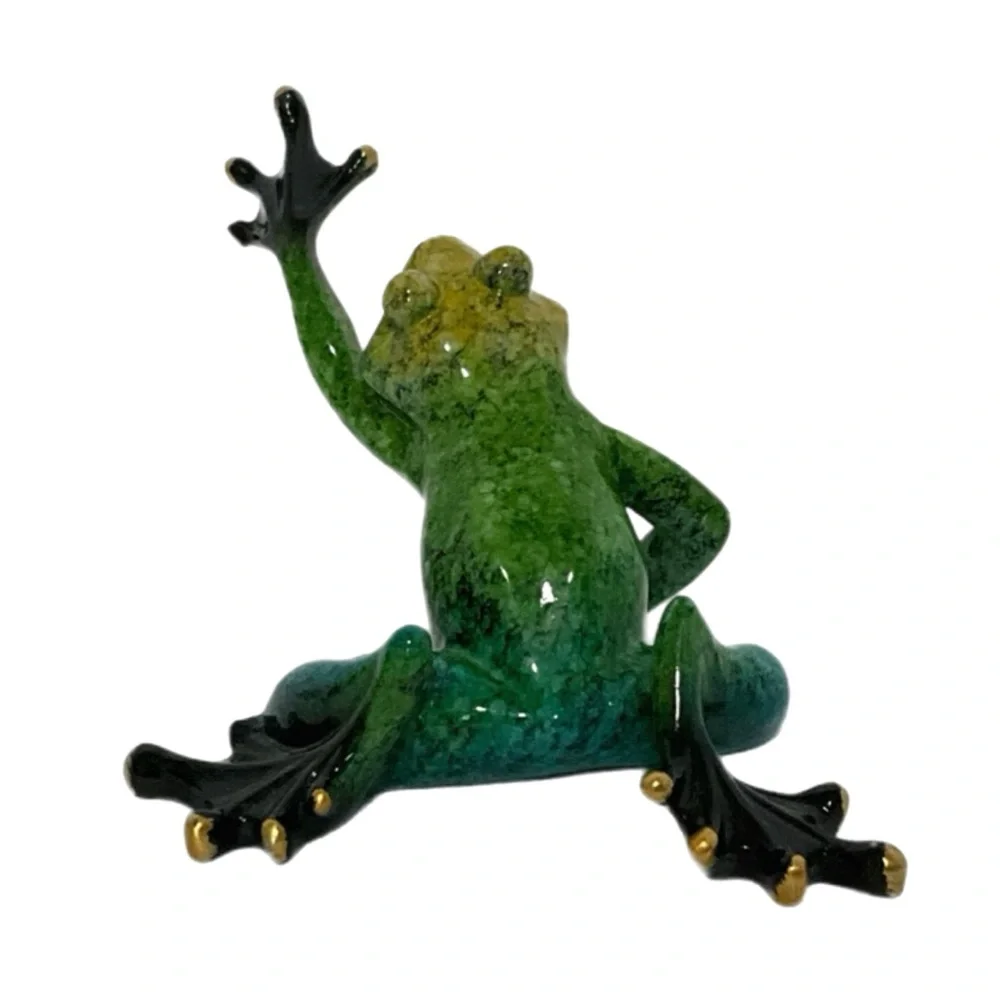Frog - Green, Blue & Yellow with Gold Fingertips - “Froggie Went A-Courtin’”